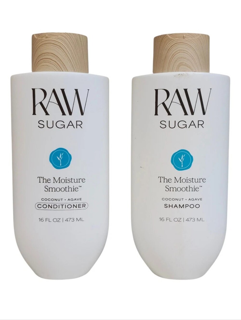 Raw Sugar The Moisture Smoothie Coconut + Agave Shampoo & Conditioner - White